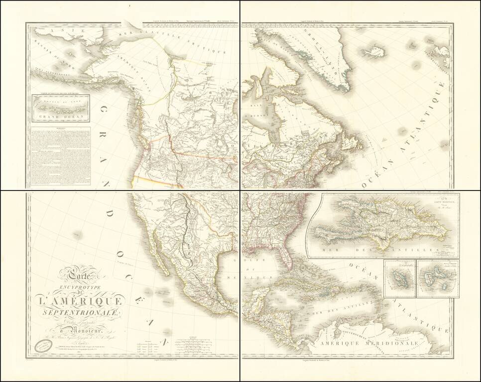 Carte Encyprotype, de l' Amerique Septentrionale . . . 1815 . . .  Revue & Augmentee par l'Auteur en Avril 1819