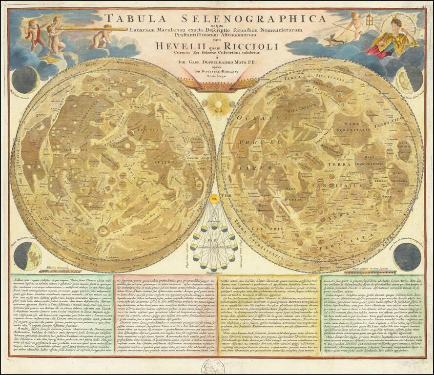 Tabula Selenographica in qua Lunarium Macularum exacta Descriptio secundum Nomenclaturam . . .  Hevelii quam Riccioli