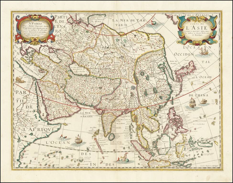 Carte de L'Asie Corrigee et augmentee dessus toutes les aultres cy devant faict Lannee 1640