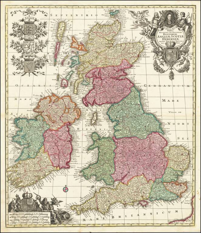Tabula Novissima Accuratissima Regnorum Angliae, Scotiae, Hiberniae…