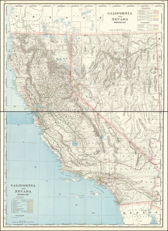 [California & Nevada]  California and Nevada Northern Half / California and Nevada Southern Half