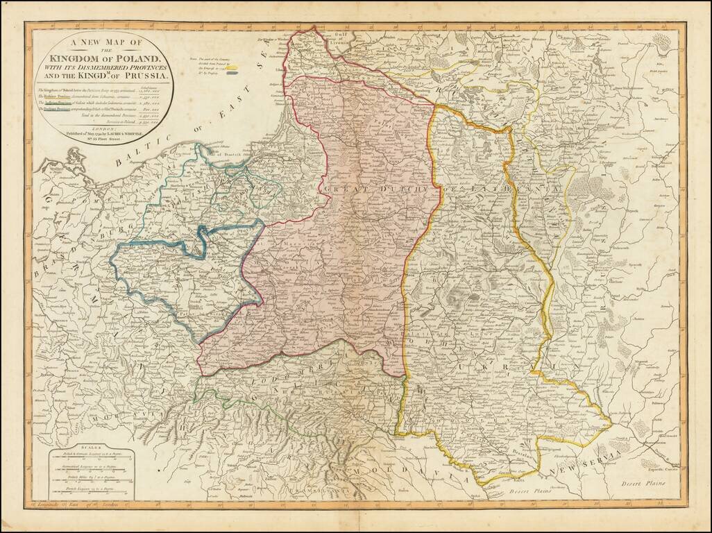 A New Map Of The Kingdom of Poland  with all its Divisions and The Dismember'd Provinces