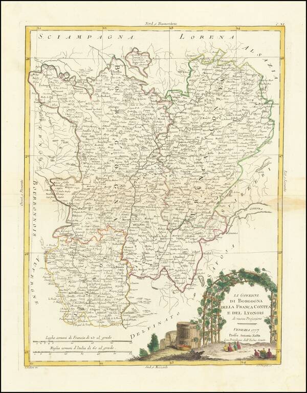 Li Governi di Borgogna Della Franca Contea e Del Lyonois di nuova projezione . . . 1776