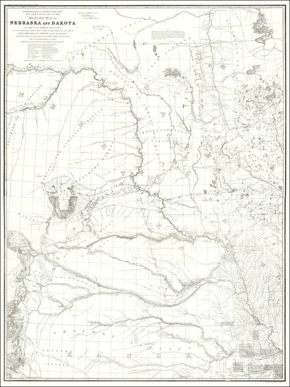 Military Map of Nebraska and Dakota by Lieut. G.K. Warren . . .