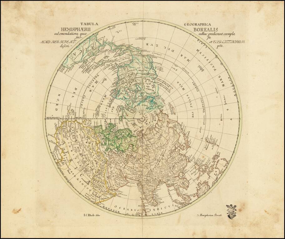 Tabula Geographica Hemisphaerii Borealis ad emenatiora quae adhuc prodieruntexampla jusqu . . . .