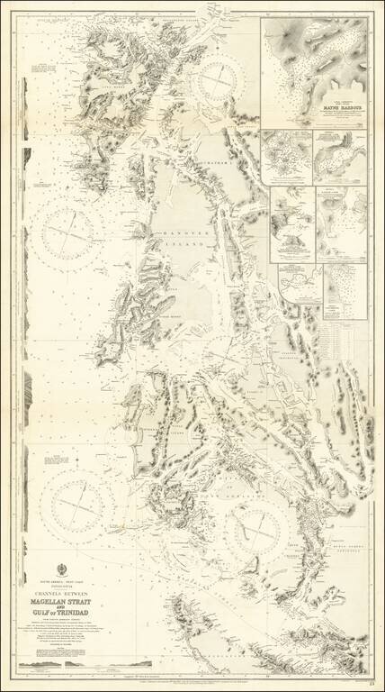 Patagonia -- Channels Between Magellan Strait and Gulf of Trinidad From Various Admiralty Surveys Additions and Corrections from Chilean Government Charts to 1918 . . .