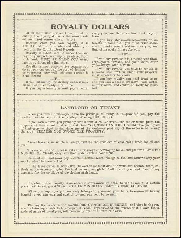 [Oil in Culberson County]  Location of Royalty owned by H.J. McMullen