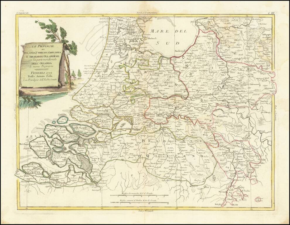 La Provincie di Zelanda, Utrecht, Gheldria, e Brabante Ollandese con la parte meridionale Dell'Ollanda di nuova Projezione . . . 1777