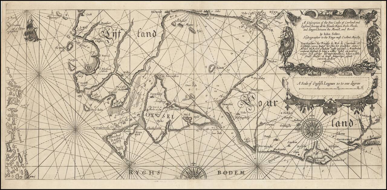 A Description of the Sea Coasts of Coerland and Lysland, shewing all the Islands, Bayes, Rocks, Shoals, and dangers, between the Memell, and the Revell.