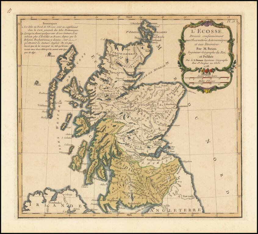 L'Ecosse, Dresse conformement aux observations Astronomiques et aux Itineraries . . . 1766