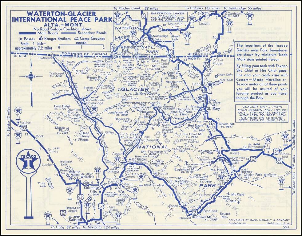 Yellowstone National Park Wyo.  /  Waterton-Glacier International Peace Park