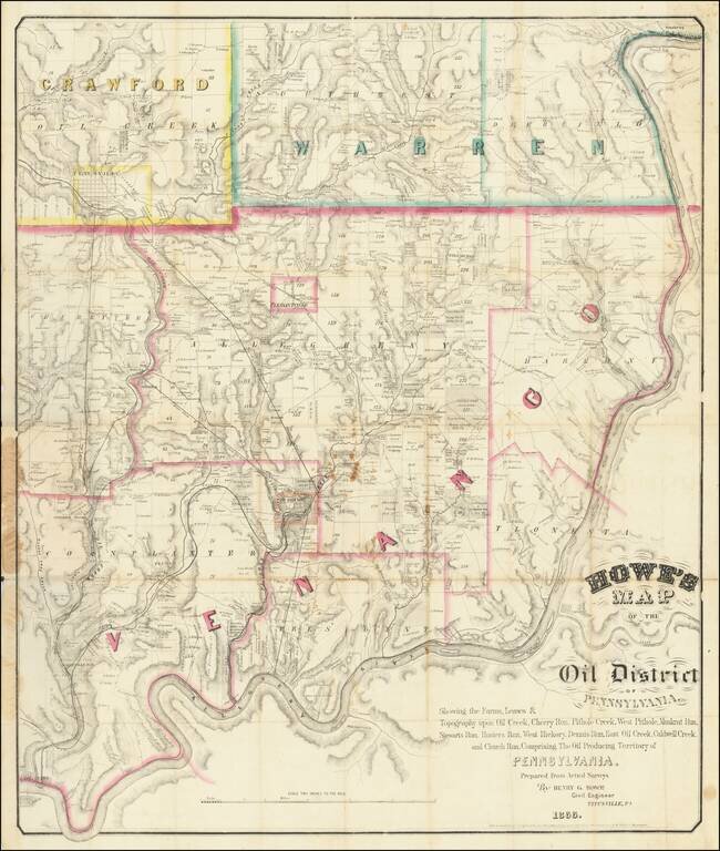 Howe's Map of the Oil District of Pennsylvania.