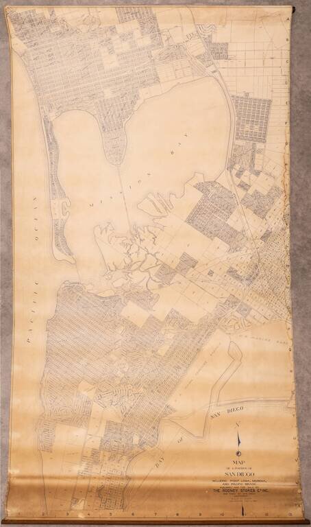 Map of a Portion of San Diego Including Point Loma, Morena, and Pacific Beach... Copyrighted Feb. 11th 1924