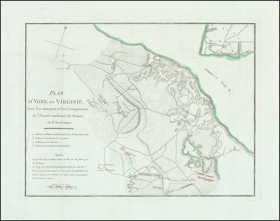Plan D'York en Virginie avec les attaques et les Campemens de l'Armee combinee de France et d'Amerique