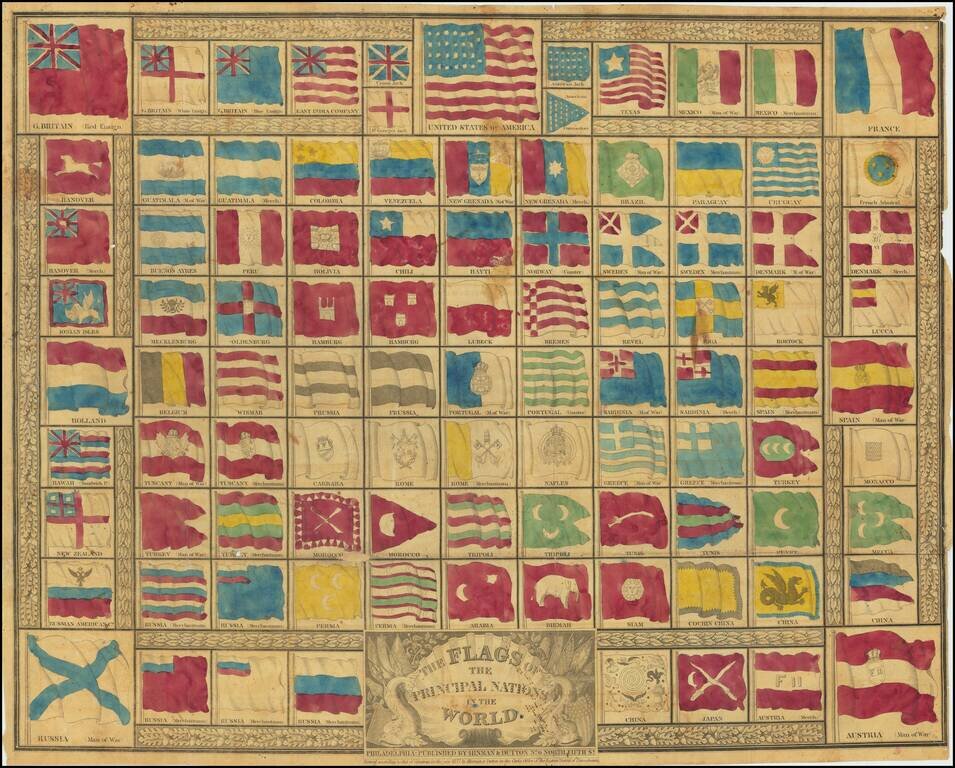 [Republic of Texas]  The Flags of The Principal Nations In the World . . . 1837