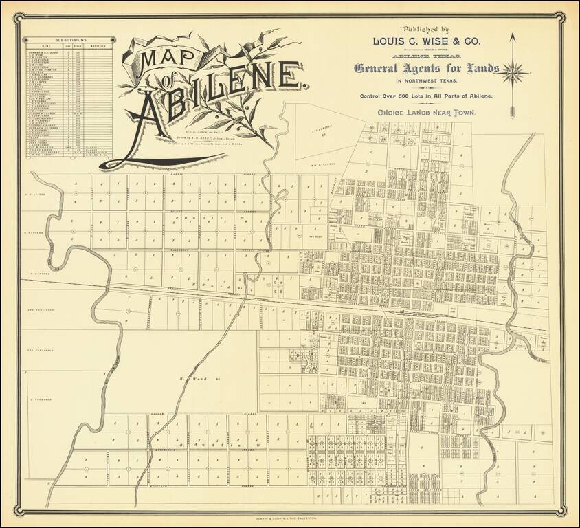 Map of Abilene . . . Published by Louis C. Wise & Co. . . . General Land Agents in Northwest Texas.