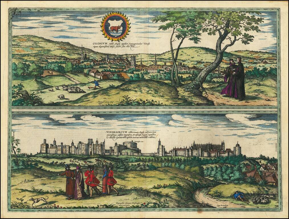 Oxonium nobile Anglie oppidum Septenrionalem . . . [with] Vindesorium celeberrimum Anglia castrum locus amoenißimus aedificia magnifica . . .
