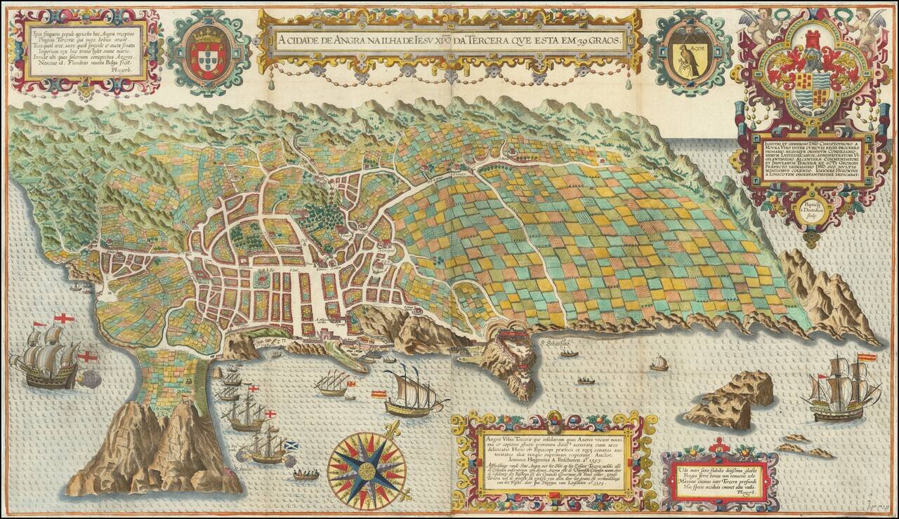 A Cidade De Angra. Na Ilha De Iesu Xpoda Tercera Que Esta Em 39 Graos.