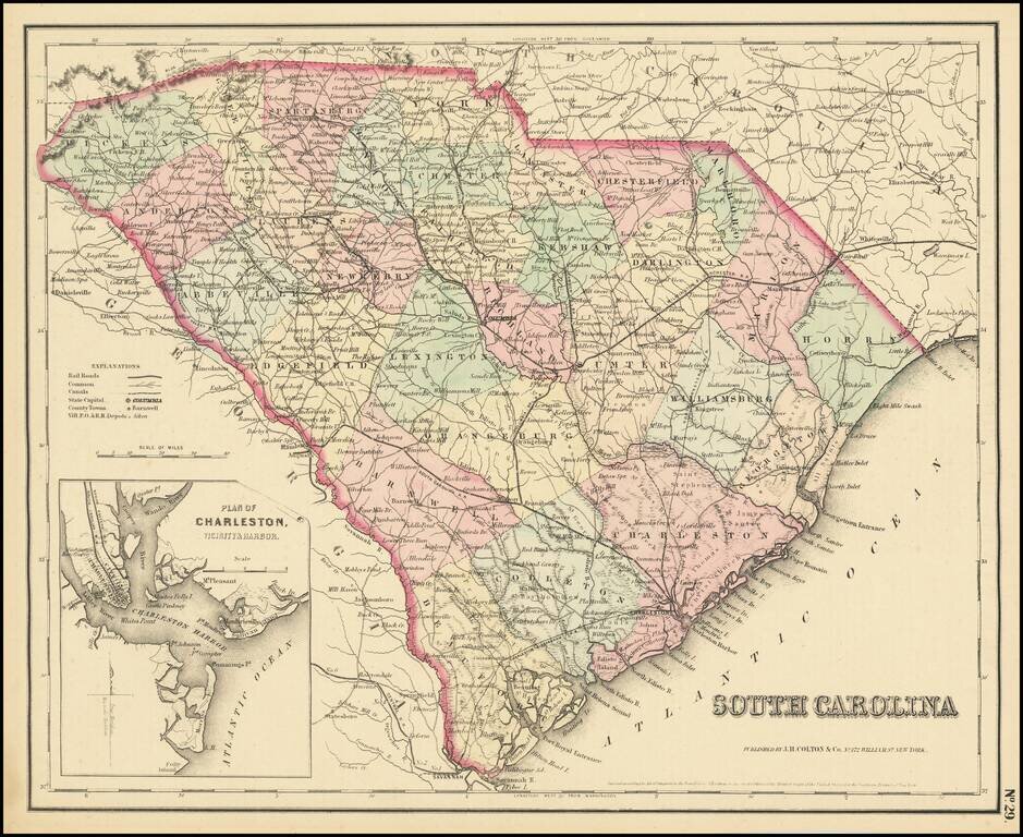 Colton's South Carolina [Charleston Inset]