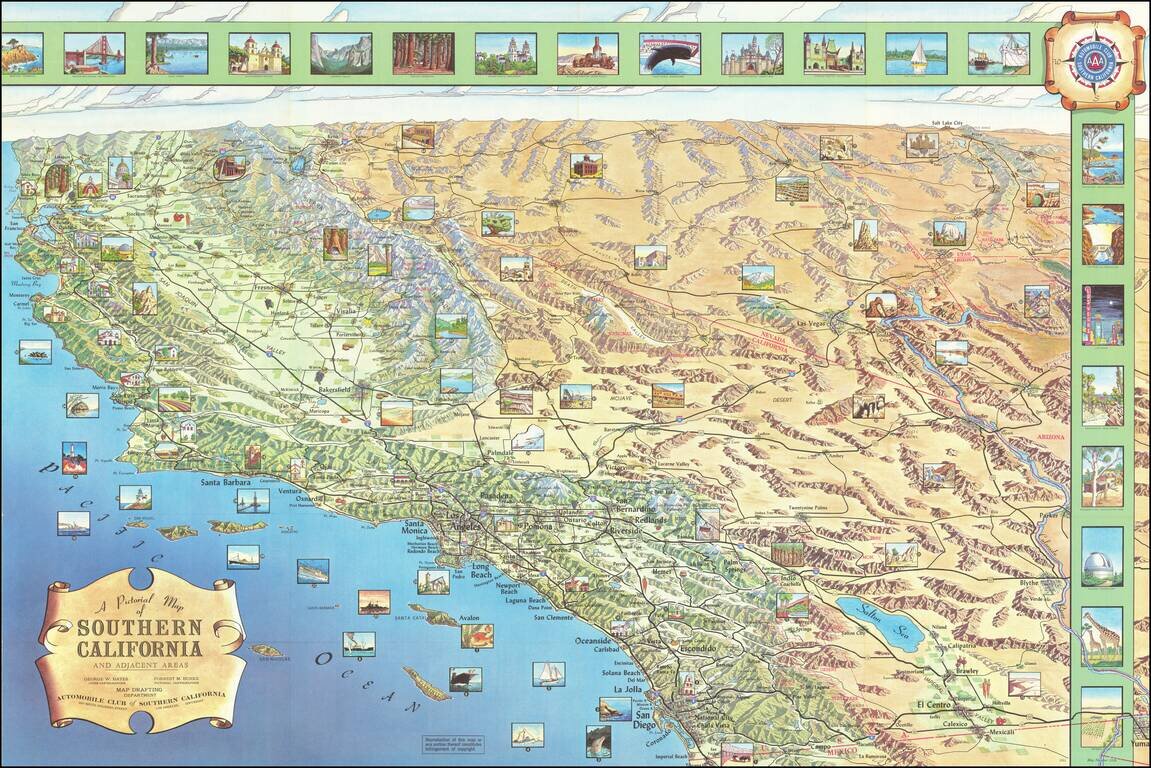 A Pictorial Map of Southern California and Adjacent Areas . . .