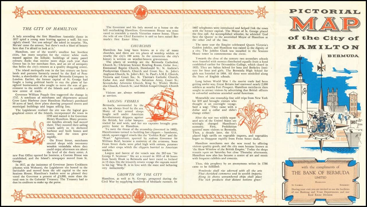 [Pictorial Map of the City of Hamilton]  Places of Interest in The City of Hamilton and the surrounding Paris of Pembroke