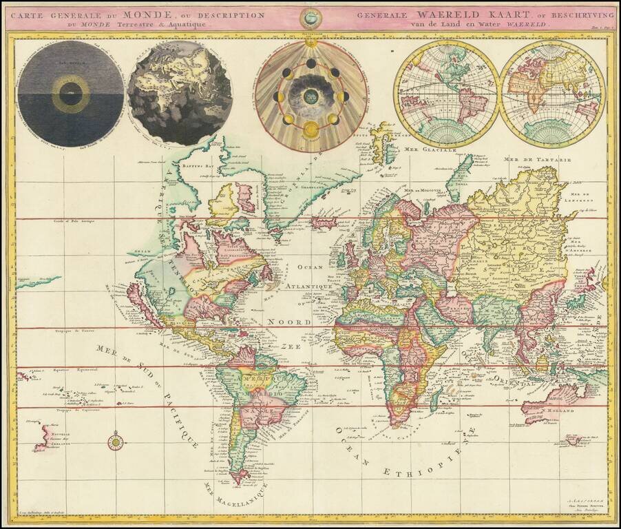 Carte Generale du Monde, ou Description du Monde Terrestre & Aquatique…