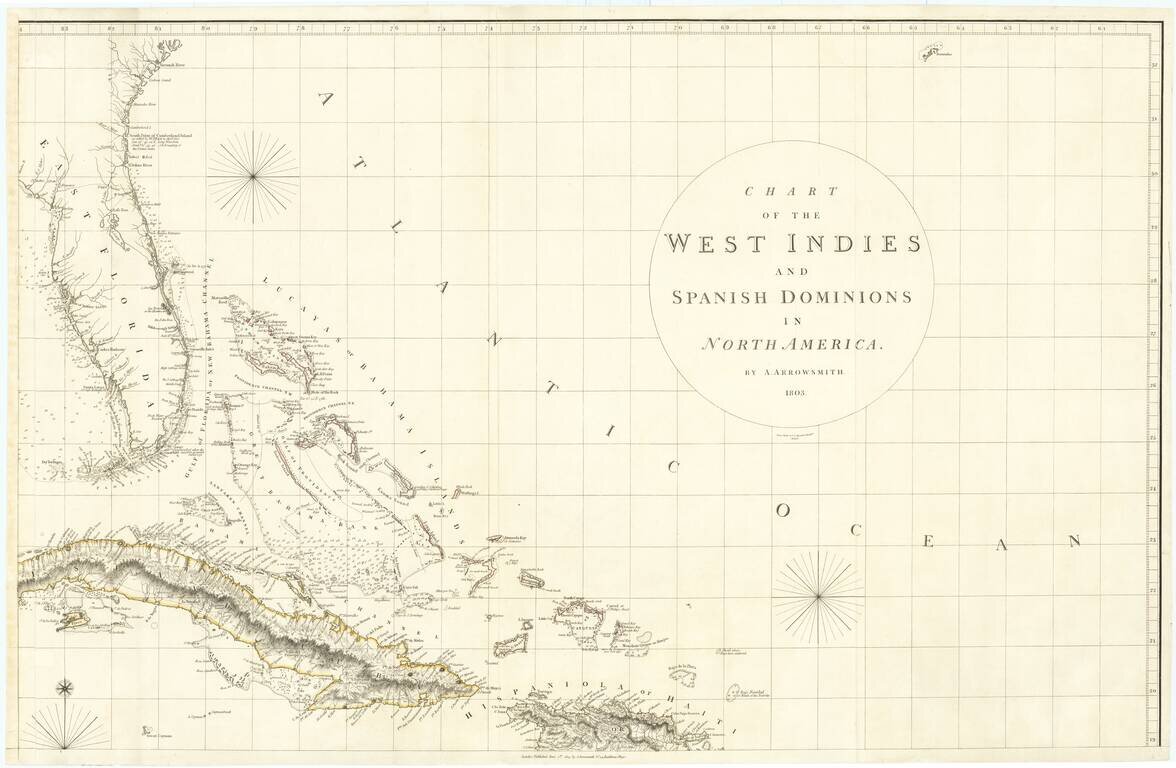 Chart of the West Indies And Spanish Dominions in North America.  By A. Arrowsmith.  1803.