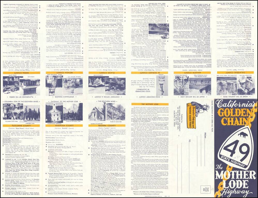 The Golden Chain Council Highway Map of the Northern & Southern Mines The Mother Lode