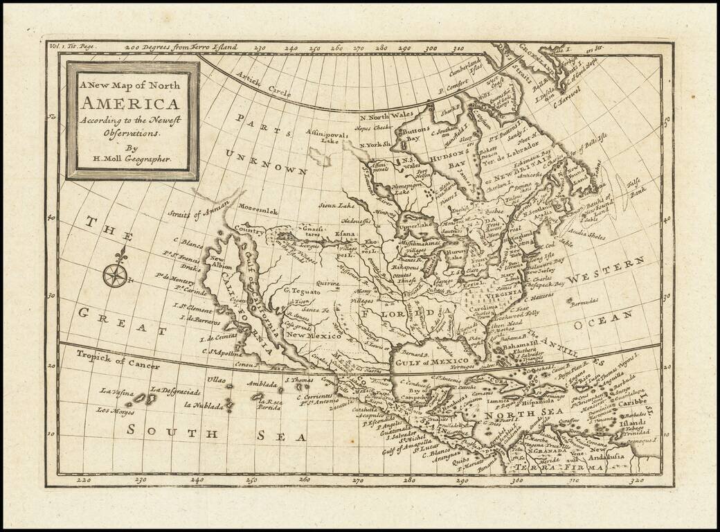 A New Map of North America.  According to the Newest Observations [California as an Island]