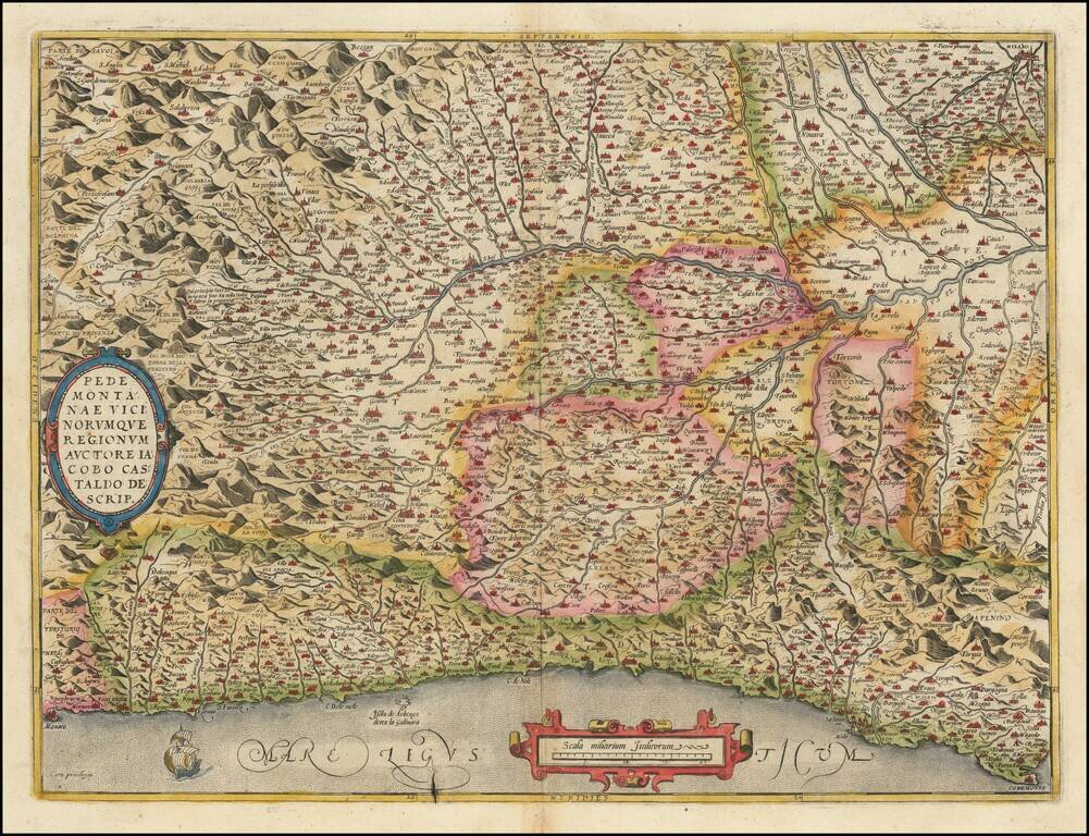 Pedemontanae Vicinorumque Regionum Auctore Iacobo Castaldo Descrip.