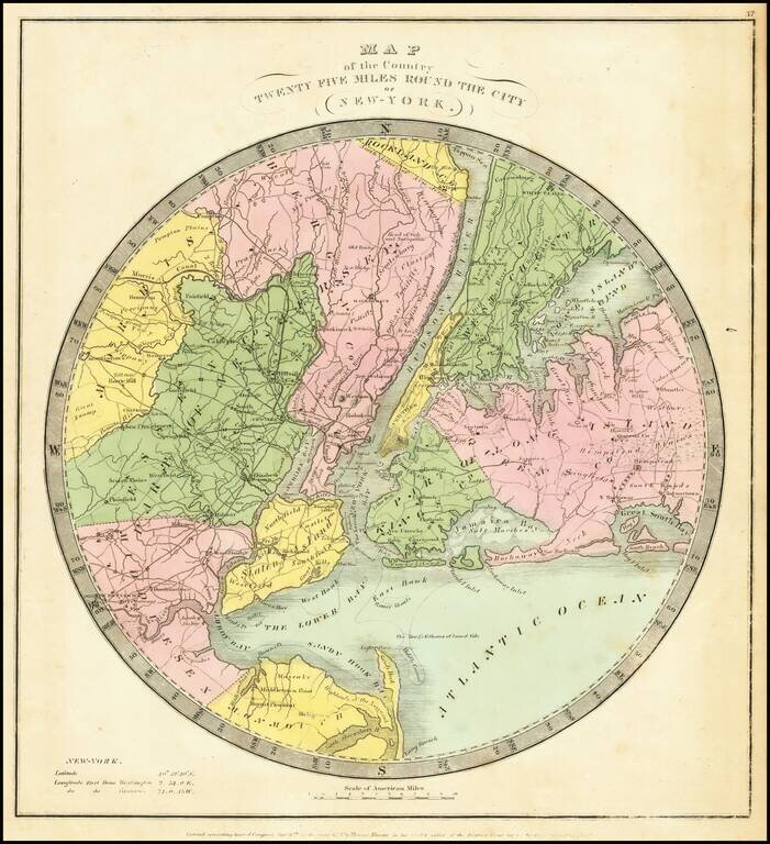 Map of the Country Twenty Five Miles Round The City of New-York