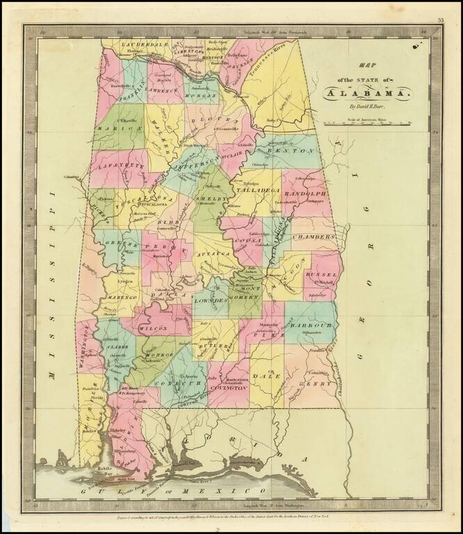 Map of the State of Alabama. By David Burr