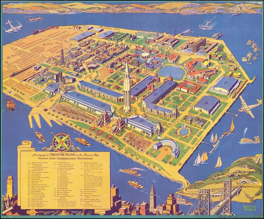 [San Francisco]  A cartograph of Treasure Island in San Francisco Bay  Golden Gate International Exposition