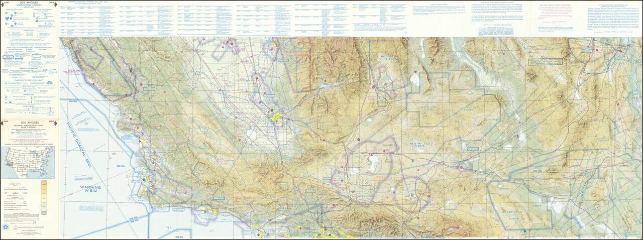 Los Angeles Sectional Aeronautical Chart Scale 1:500,000... 1976