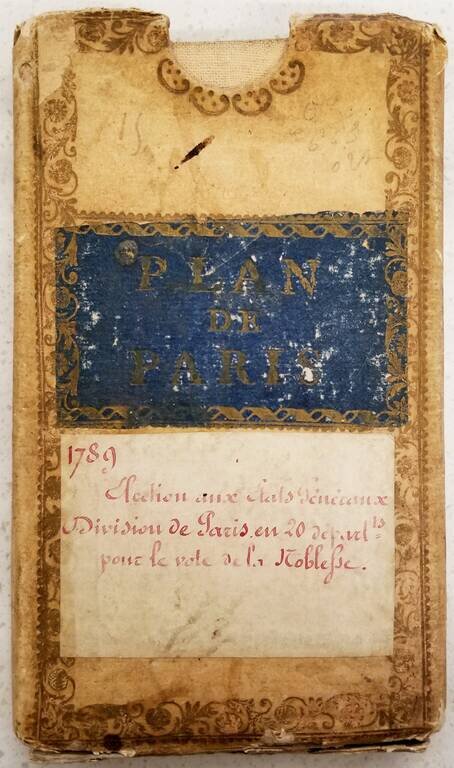 [Paris -- With Manuscript Additions Showing The 20 Departments]  Plan Routier De La Ville et Faubourg De Paris 1777 . . .