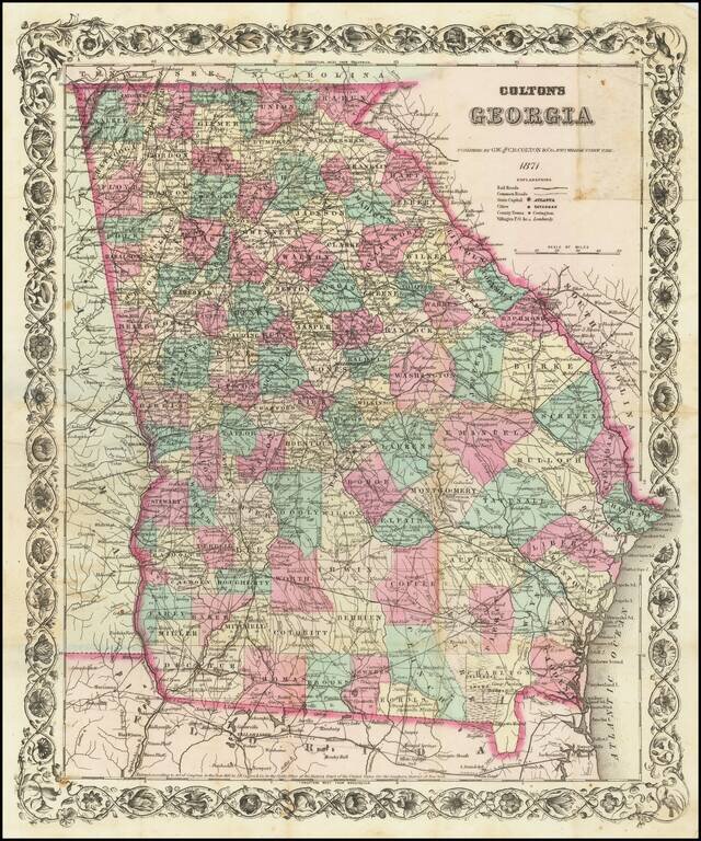 Colton's Georgia.  1871