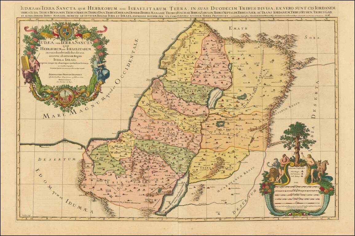 Iudaea seu Terra Sancta quae Hebraeorum sive Israelitarum in suas duodecim Tribus divisa secretis ab invicem Regnis Iuda et Israel . . .