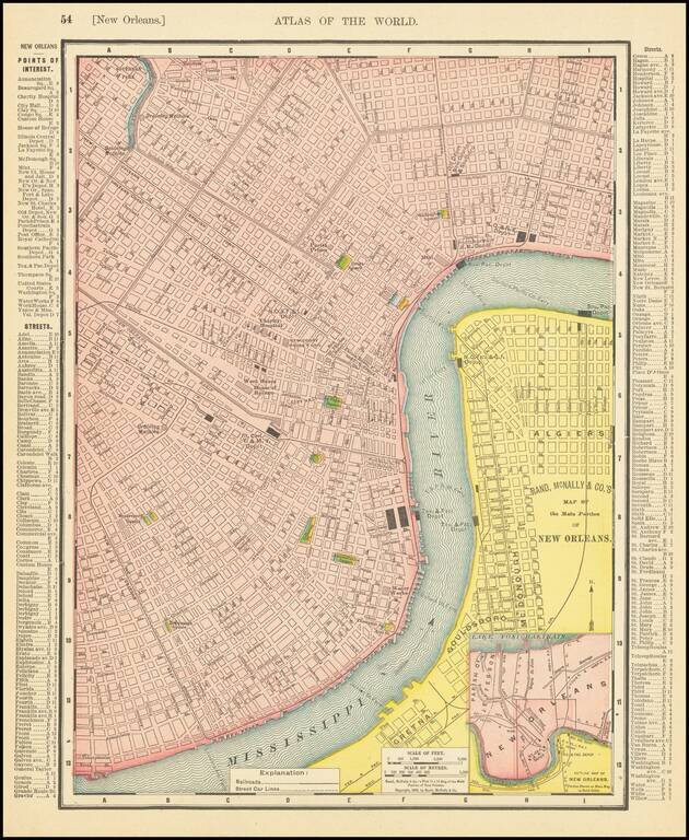Rand McNally & Cos. Map of the Main Portion of New Orleans