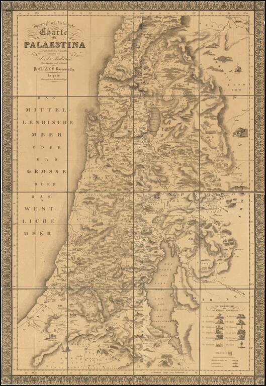Topographisch-historische Charte von Palaestina mit 96 ibleischen Vignetten entworfen von J.T. Asshelton, Durchgescheu und verbessert von Prof. Dr. E.F.K. Rosenmuller