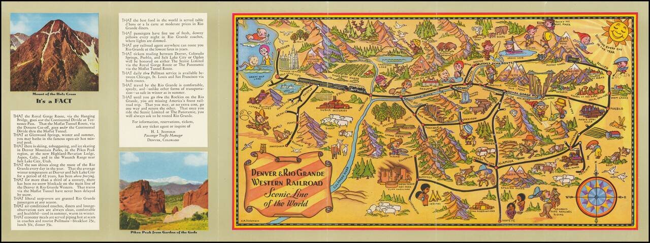 Denver & Rio Grande Western Railroad  Scenice Line of the World.