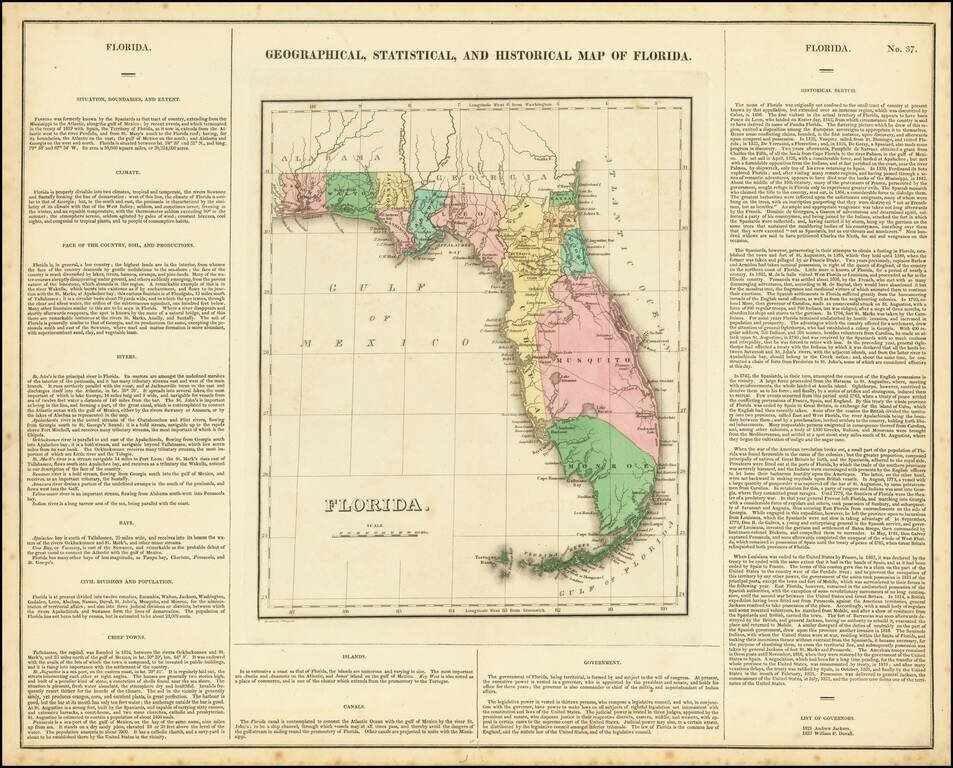 Geographical, Statistical, and Historical Map of Florida.