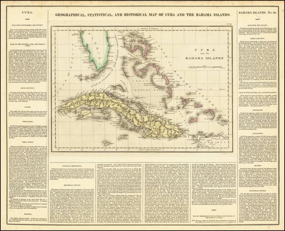 Geographical, Statistical and Historical Map of Cuba and the Bahama Islands