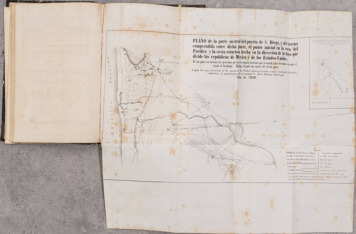 (California-Mexico Border Survey) Datos de los trabajos astronómicos y topográficos. [bound with:] Variedades de la civilizacion, nueva epoca (Tomo I)