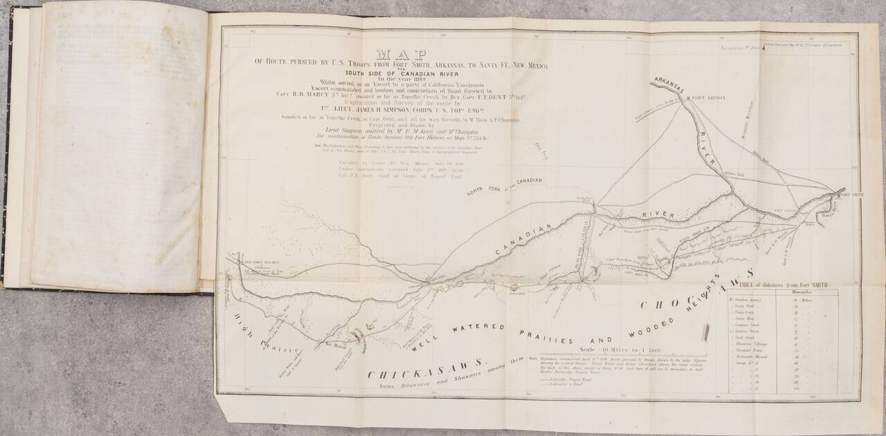 Map Of Route pursued by U.S. Troops from Fort Smith, Arkansas, To Santa Fe, New Mexico, via south side of Canadian River In the Year 1849 Whilst serving as an Escort to a party of California Emigrants. . . . [bound with:] Map, No 2... [and:] Map, No. 3...