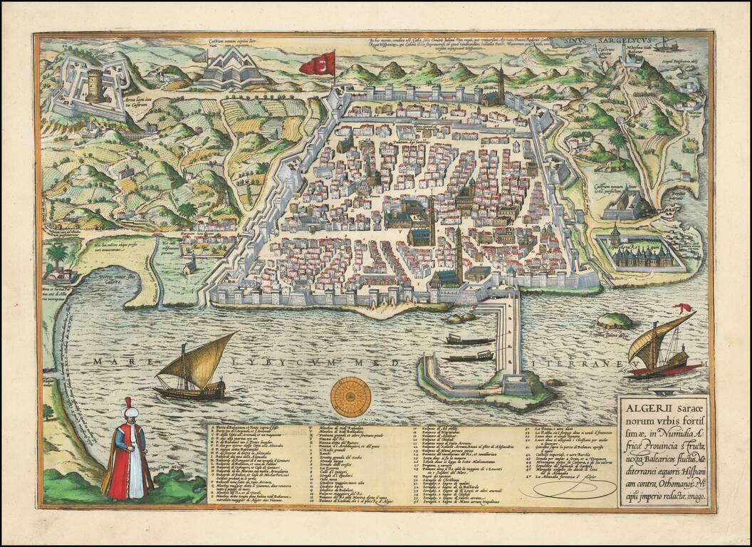 Algerii Sarace norum urbis forttif fimae, in Numidia Africa Provincia Structae iuxta Balearicos fluctus Maeiterranei aequoris Hispaniam contra . . .
