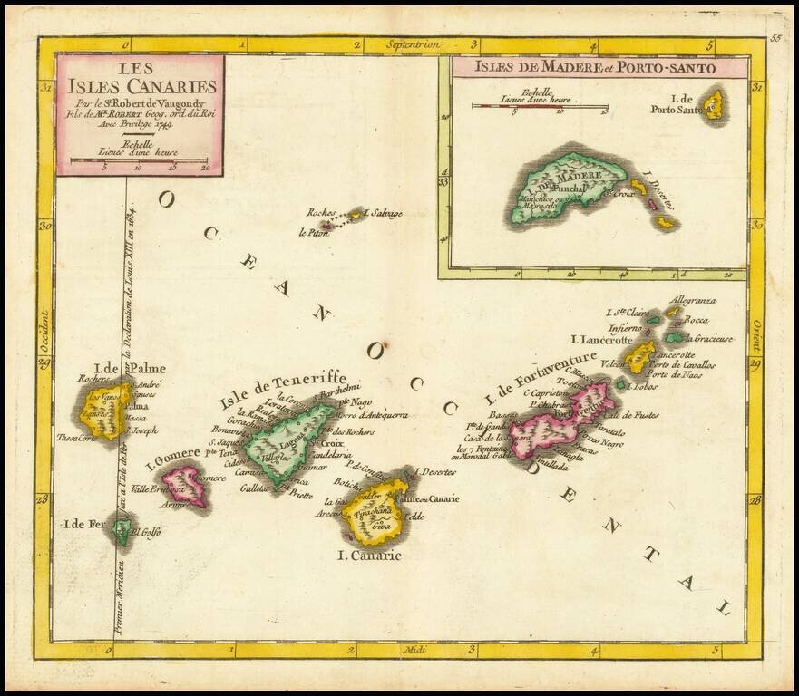 Les Isles Canaries . . . [With inset map of the Islands of Madeira and Porto-Santo]