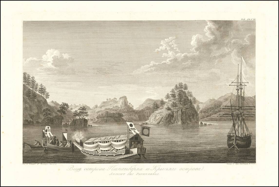 (View of Papenberg Island...) Видъ острова Папенберха и Креысьаго  острова. | Ansicht des Papenbergs