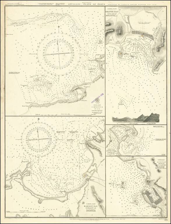 [St. Barths / St. Martin / Anguilla / Antilles ]  -- Plans of Ports Surveyed by Captain Edward Barnett R.N. 1846