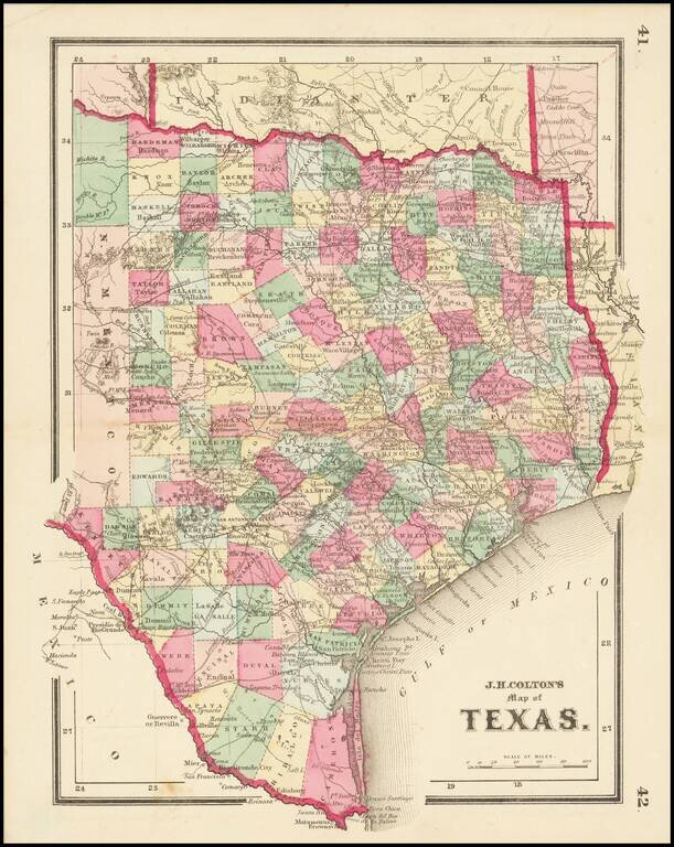 J. H. Colton's Map of Texas