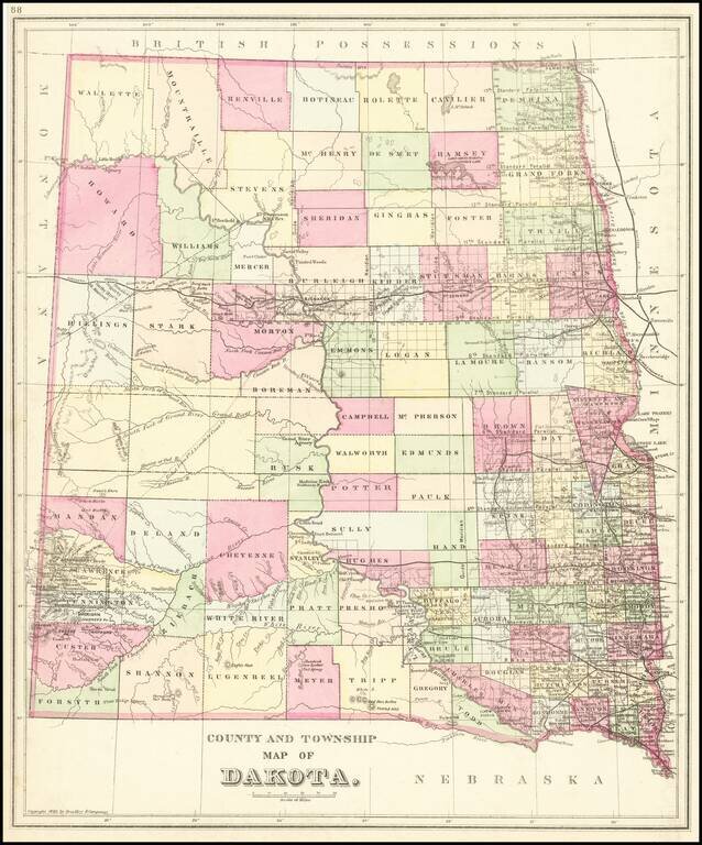 County and Township Map of Dakota